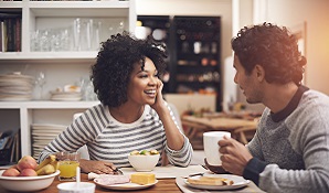 couple having breakfast together