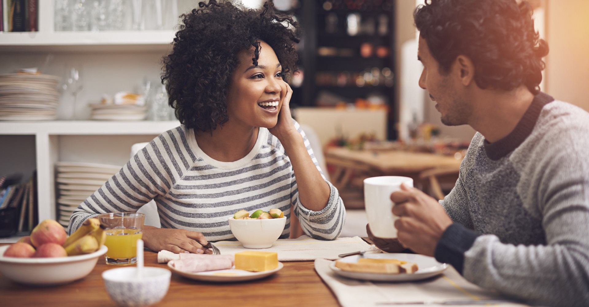 couple having breakfast together