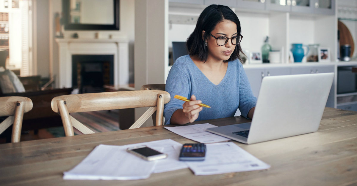 woman working focussed