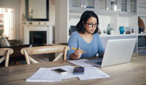 woman working focussed