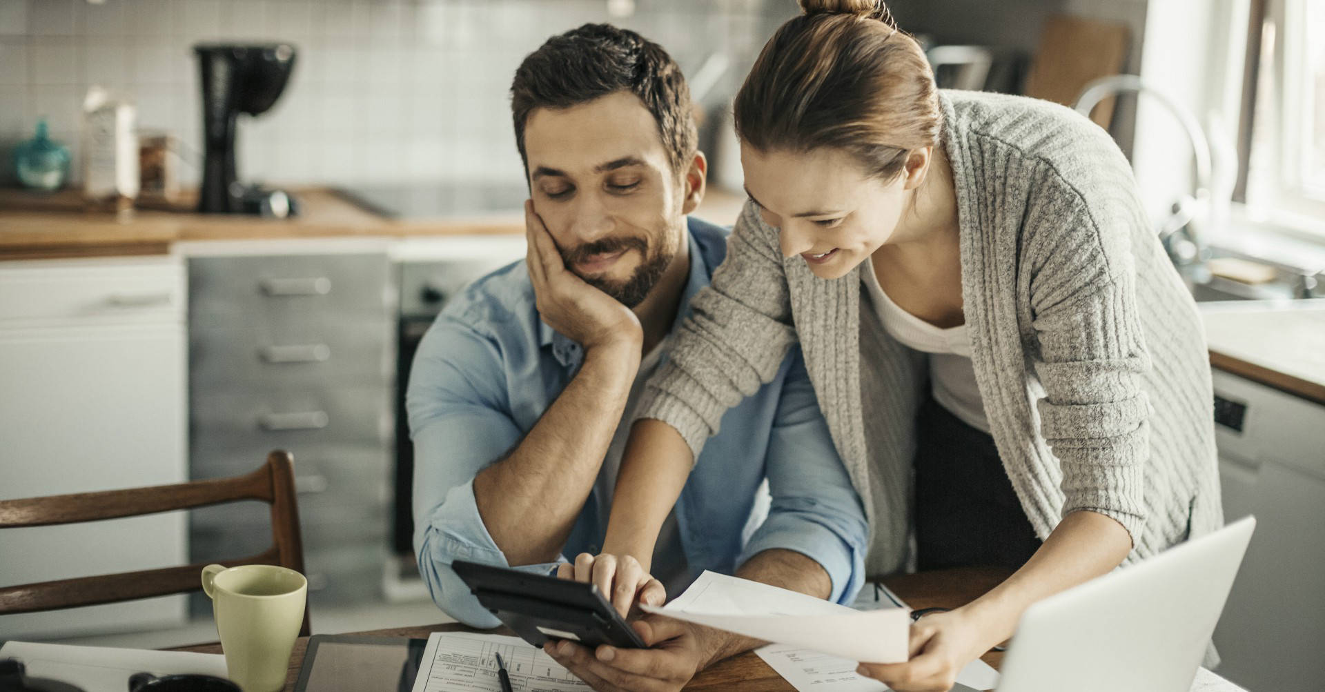 Couple working out a budget