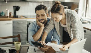 Couple working out a budget