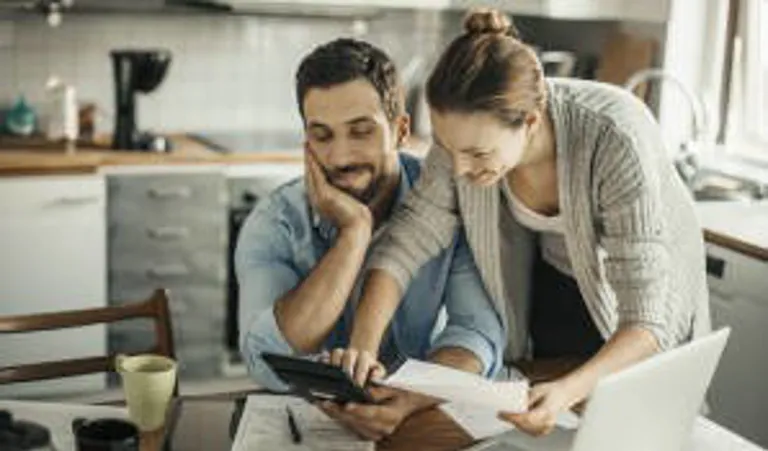 Couple working out a budget