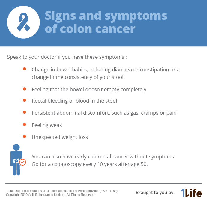 Colon cancer: don't ignore warning signs | 1Life