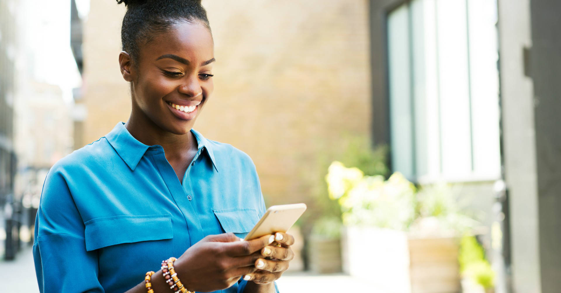 woman using smartphone