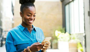 woman using smartphone