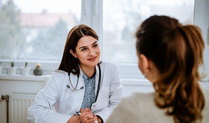 Woman talking to her doctor