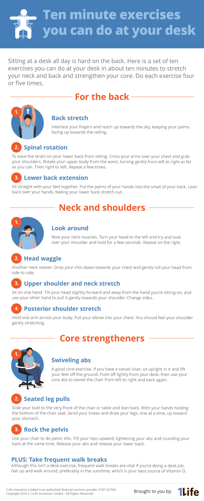 Ten Minute Exercises You Can Do At Your Desk 1life