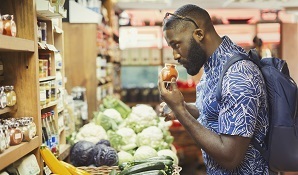 Man shopping at the grocery store