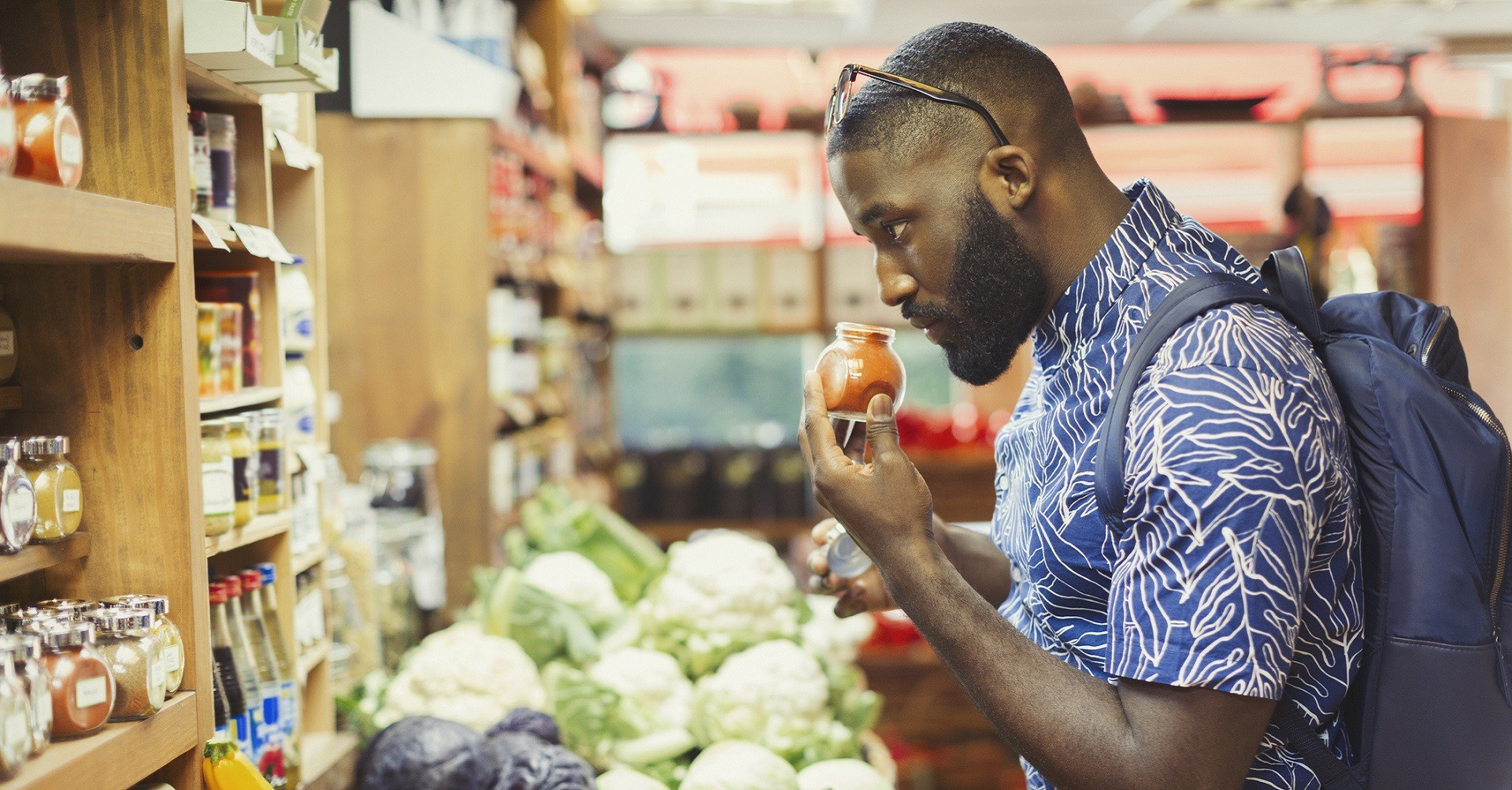 Man shopping at the grocery store