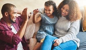 Family on a couch