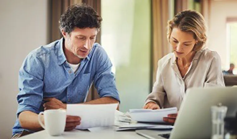 couple looking at documents