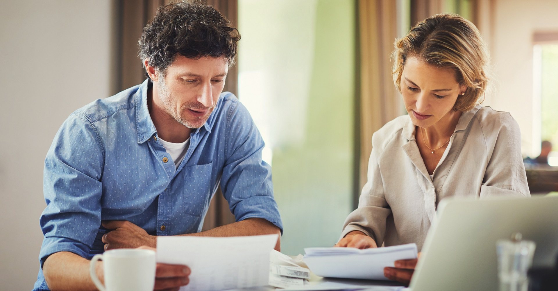 couple looking at documents