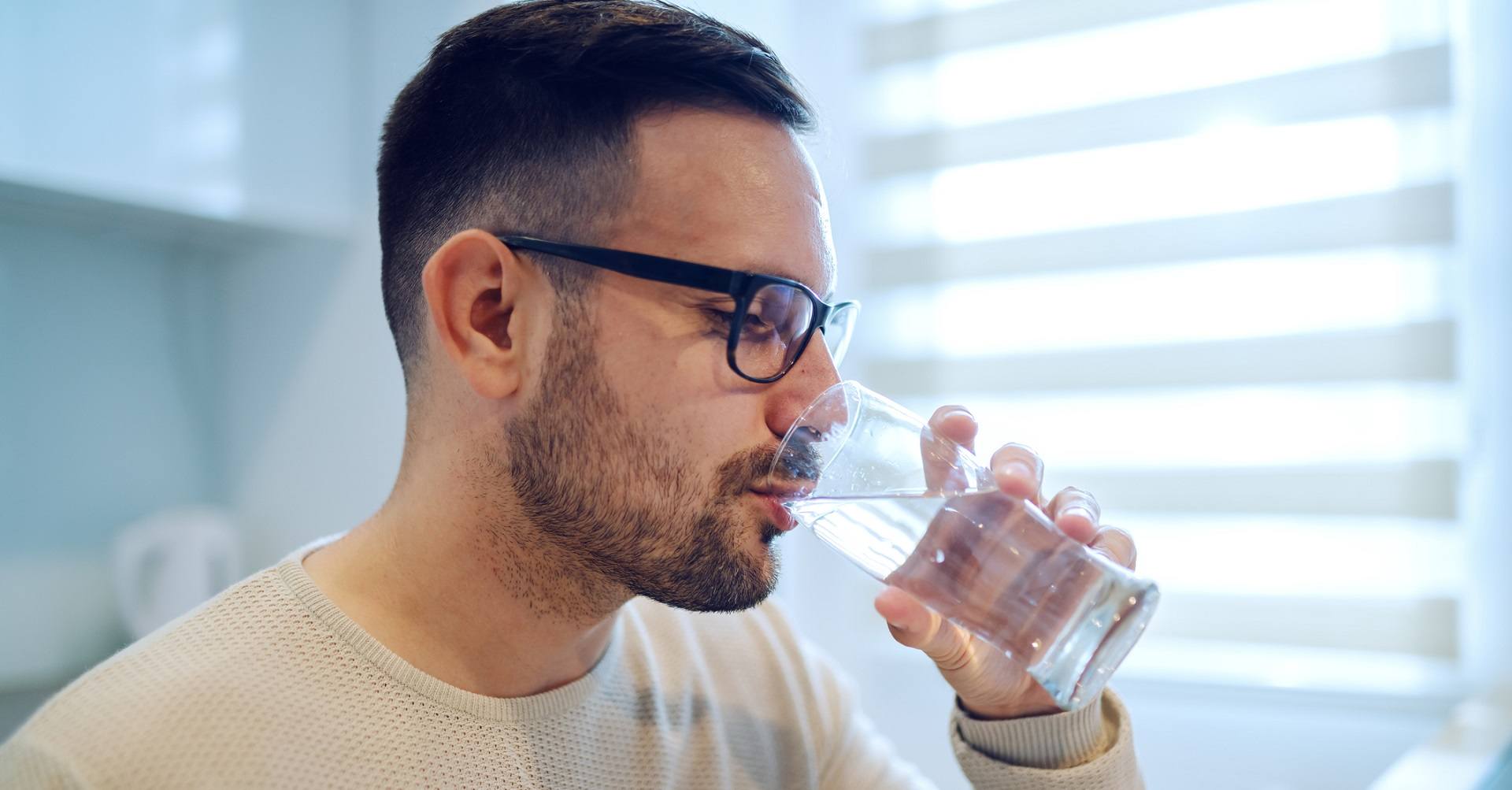 Man drinking water