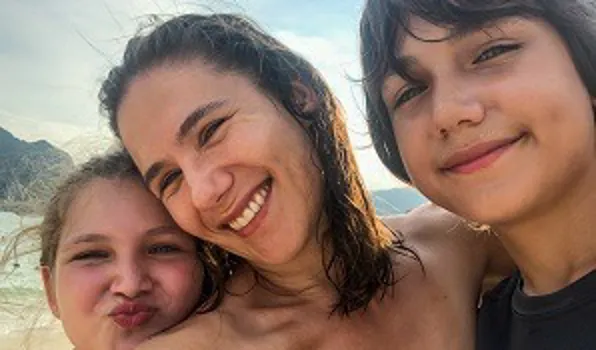 Happy mother with kids