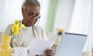 Woman sitting at desk