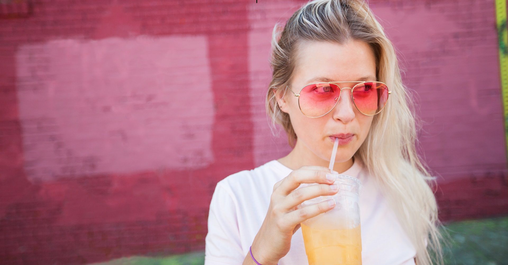 Woman drinking healthy drink