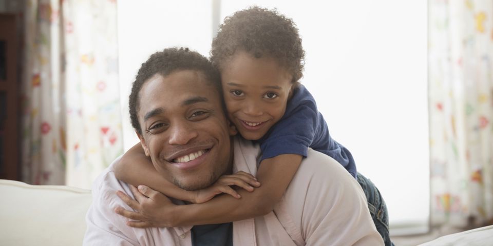 Father and Daughter Smiling