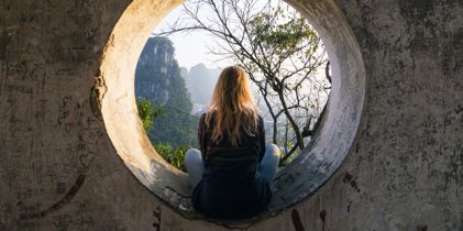 Woman staring into the distance