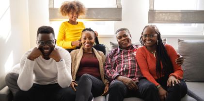 family on a couch