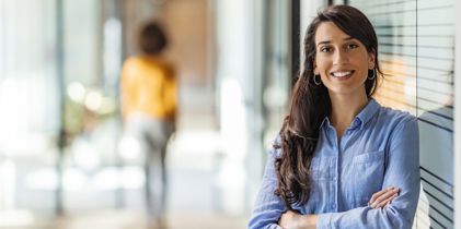 Lady smiling with folded arms