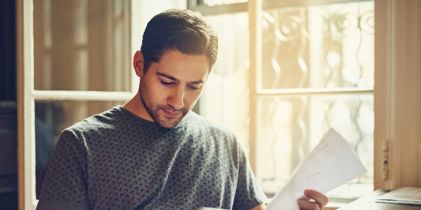 Man looking at documents