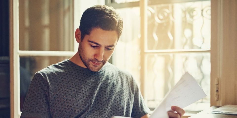 Man looking at documents