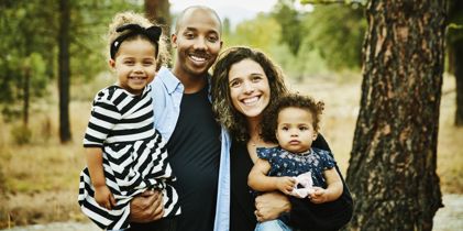 happy family outdoors