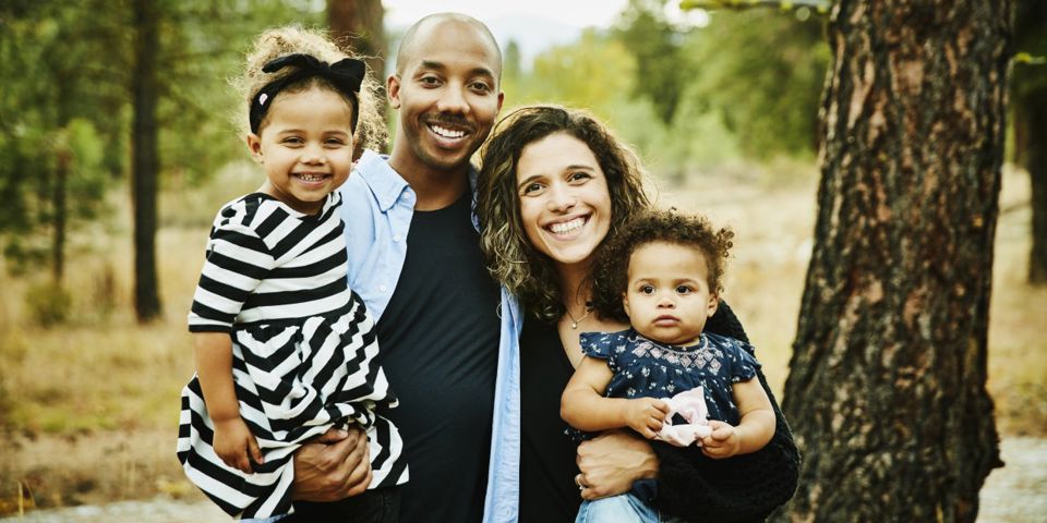 happy family outdoors