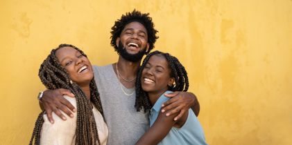 happy family laughing