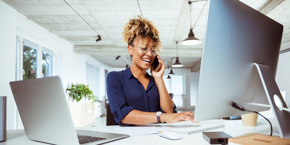 Lady working at computer