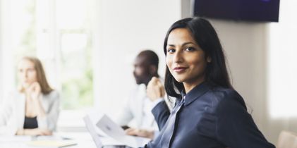 business woman smiling