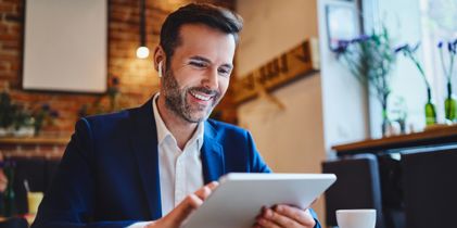 man using laptop