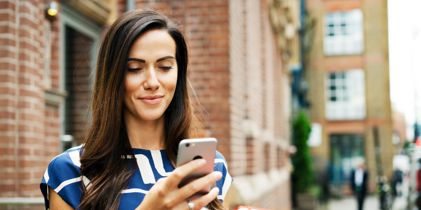 woman using mobile device