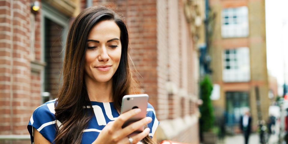 woman using mobile device