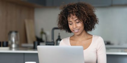 woman using laptop