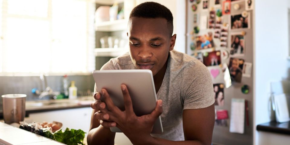 Man on his tablet