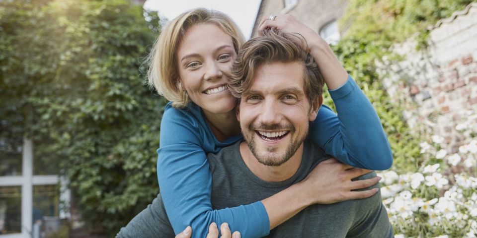 young couple embracing