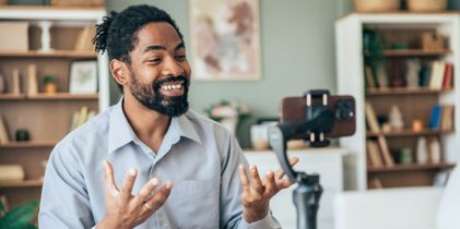 man taking video of himself