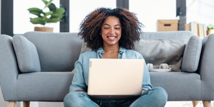 woman on couch