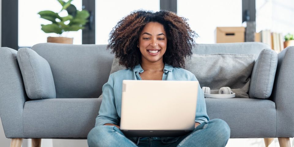 woman on couch