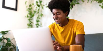 guy using laptop