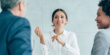 Financial planning meeting clients