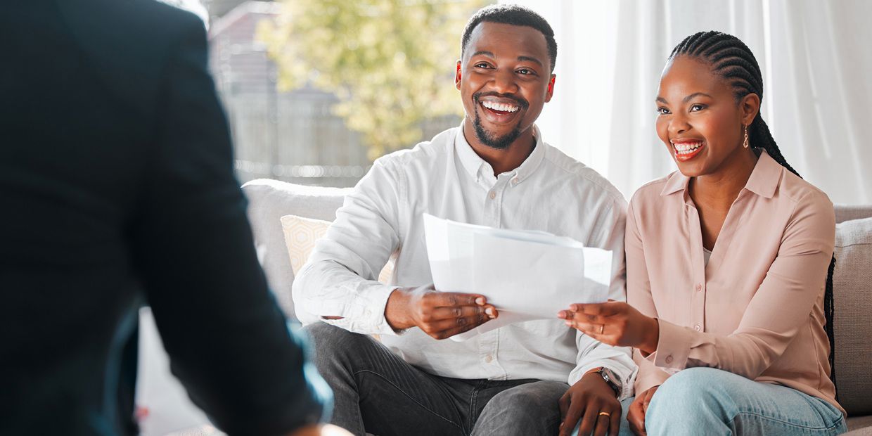 Couple with financial adviser