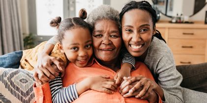 grandmother with daughter and grandaughter