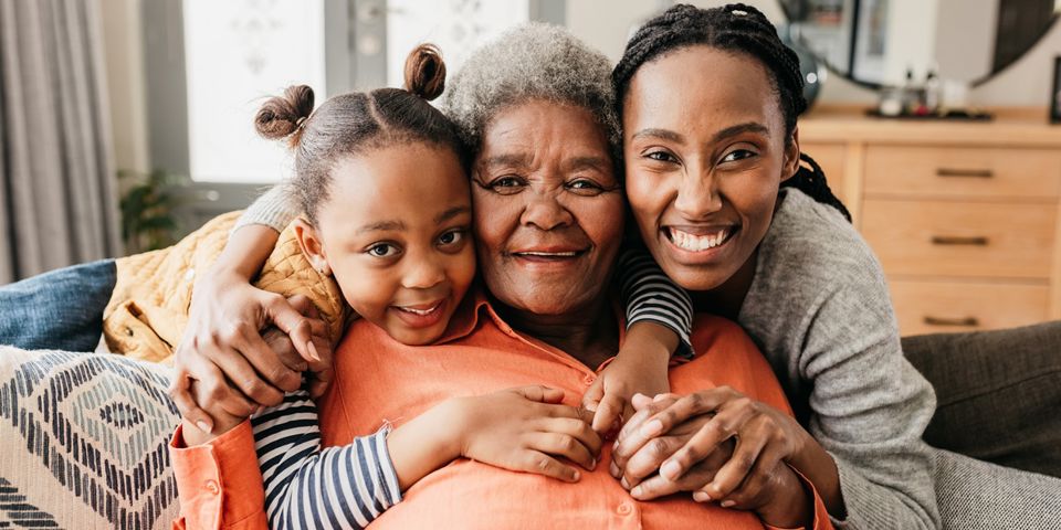 grandmother with daughter and grandaughter