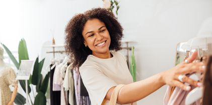 woman shopping for clothes