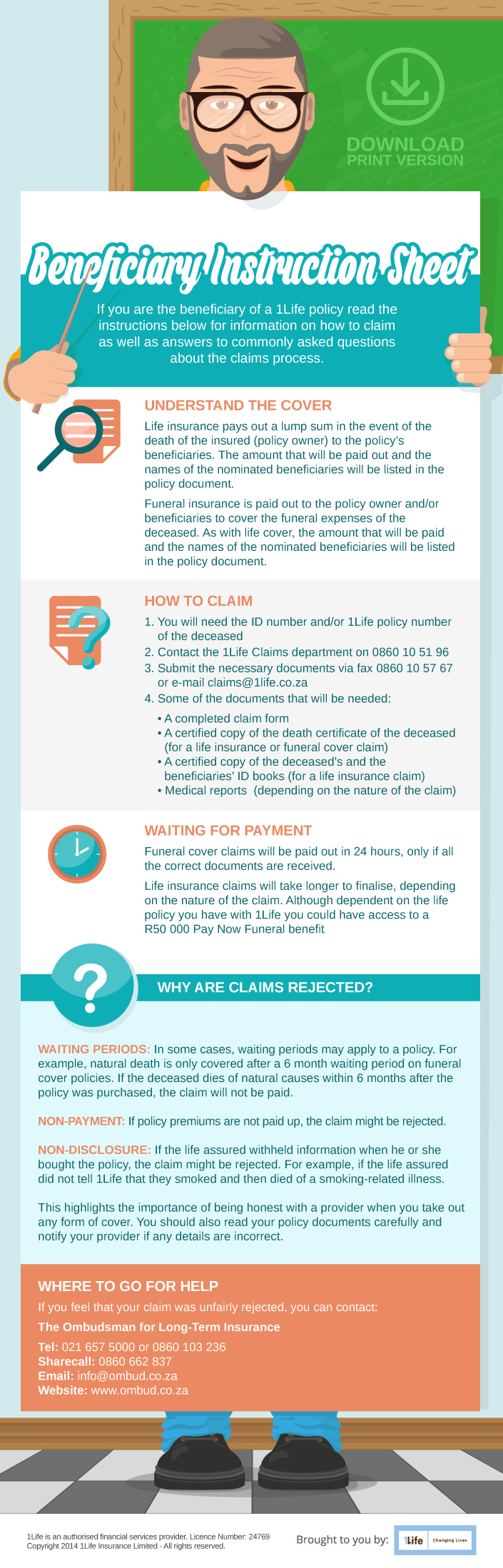 Beneficiary Instruction sheet infographic