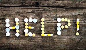 help spelled out with pills