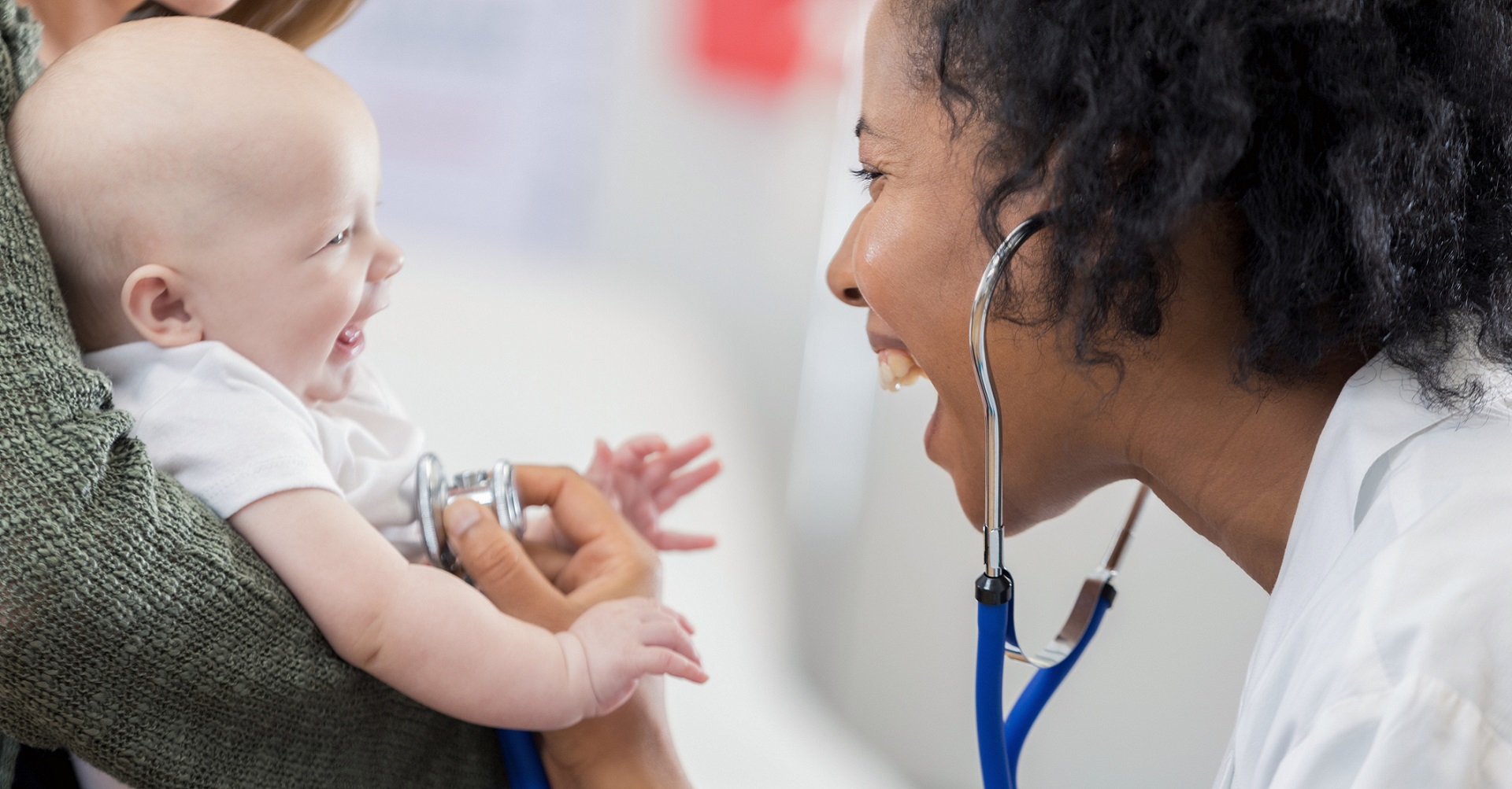 mother and baby at doctor